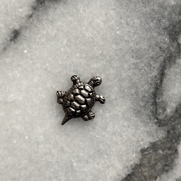 🌹 free w/purchase 100% brass turtle mini silver plated turtle - Picture 2 of 13